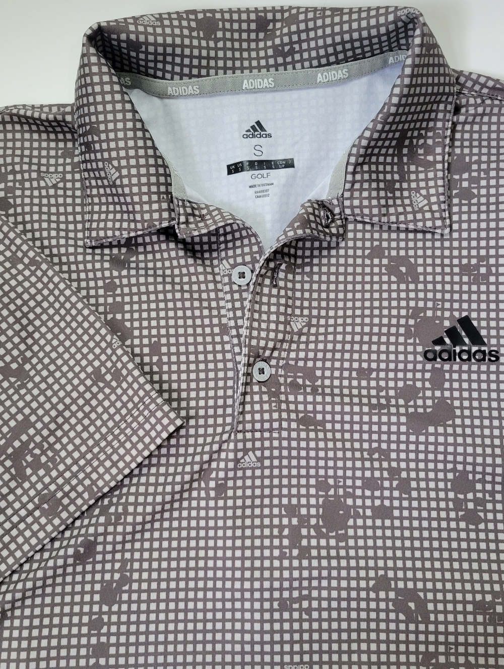 Men's Golf polo size small Adidas Rare Collared Tan